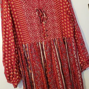 Red Long Sleeve Maxi Dress